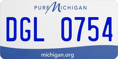 MI license plate DGL0754
