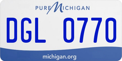 MI license plate DGL0770