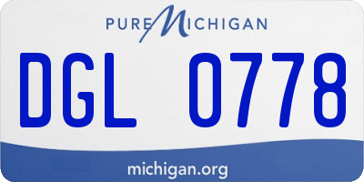 MI license plate DGL0778