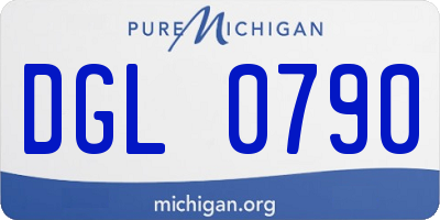 MI license plate DGL0790