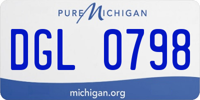 MI license plate DGL0798