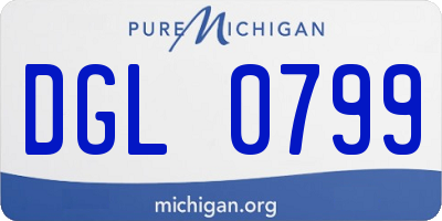 MI license plate DGL0799