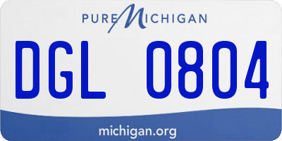 MI license plate DGL0804