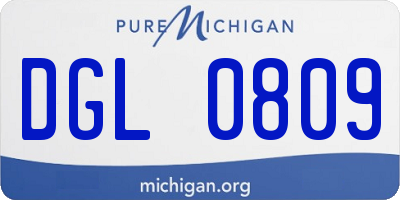 MI license plate DGL0809