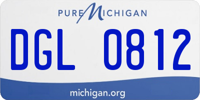 MI license plate DGL0812