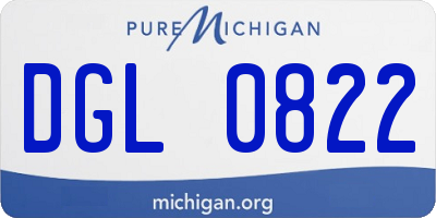 MI license plate DGL0822