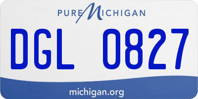 MI license plate DGL0827