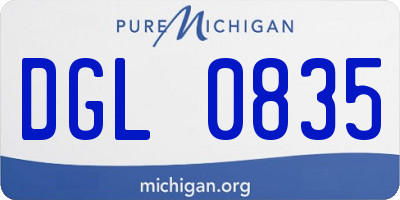 MI license plate DGL0835