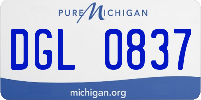 MI license plate DGL0837