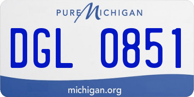 MI license plate DGL0851