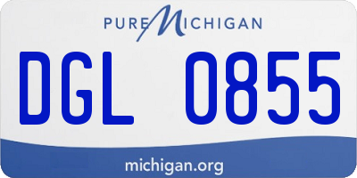 MI license plate DGL0855