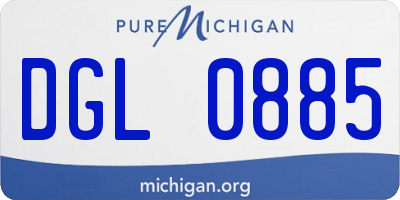 MI license plate DGL0885