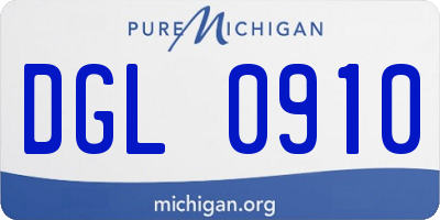 MI license plate DGL0910