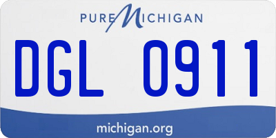 MI license plate DGL0911