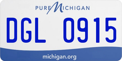 MI license plate DGL0915