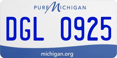 MI license plate DGL0925