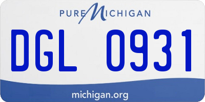 MI license plate DGL0931
