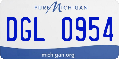 MI license plate DGL0954