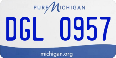 MI license plate DGL0957