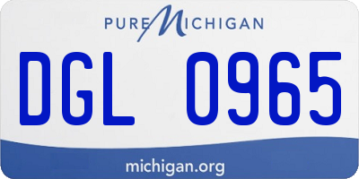 MI license plate DGL0965