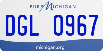 MI license plate DGL0967