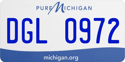 MI license plate DGL0972