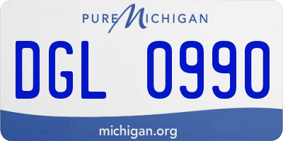 MI license plate DGL0990