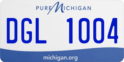 MI license plate DGL1004
