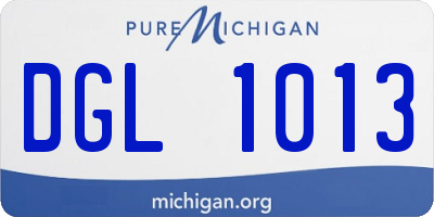 MI license plate DGL1013