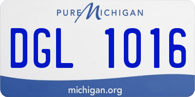 MI license plate DGL1016