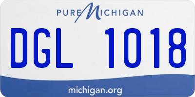 MI license plate DGL1018