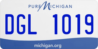 MI license plate DGL1019