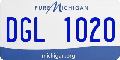 MI license plate DGL1020