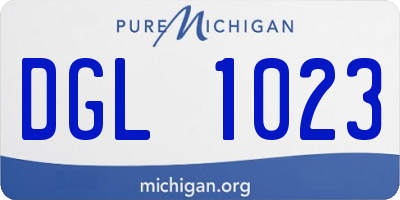 MI license plate DGL1023