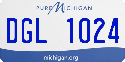 MI license plate DGL1024