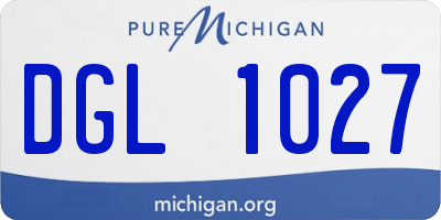 MI license plate DGL1027