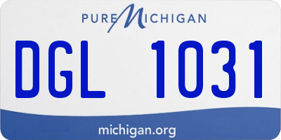 MI license plate DGL1031