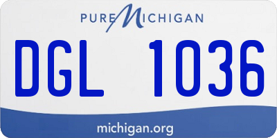 MI license plate DGL1036