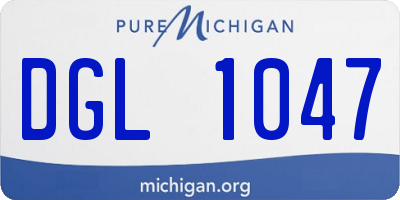 MI license plate DGL1047