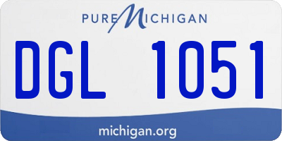 MI license plate DGL1051
