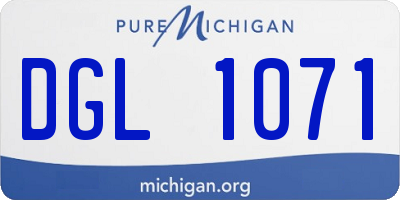 MI license plate DGL1071