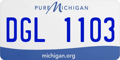 MI license plate DGL1103