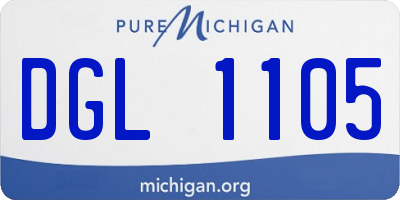 MI license plate DGL1105