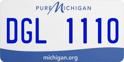 MI license plate DGL1110