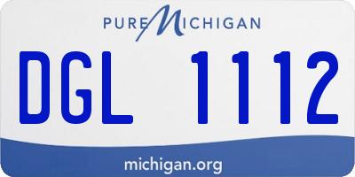 MI license plate DGL1112