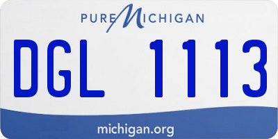 MI license plate DGL1113