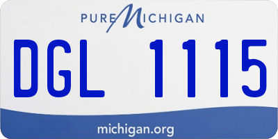 MI license plate DGL1115