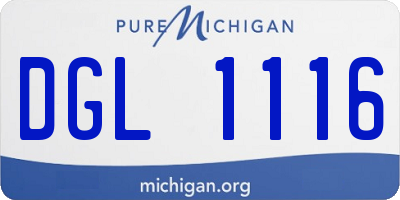 MI license plate DGL1116