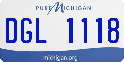 MI license plate DGL1118