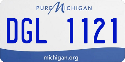 MI license plate DGL1121
